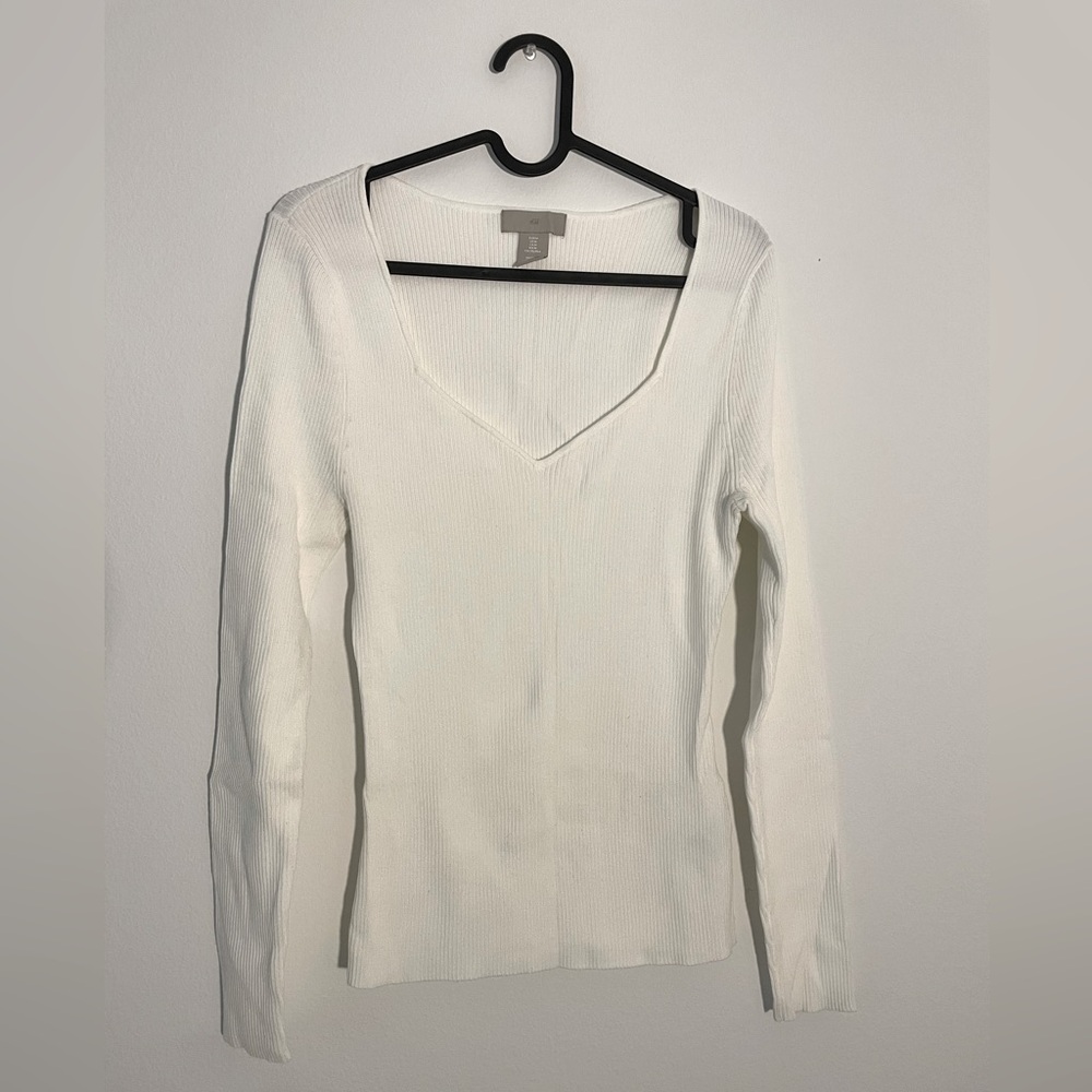 H&M ivory/cream ribbed sweater